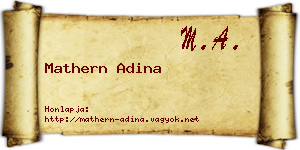 Mathern Adina névjegykártya